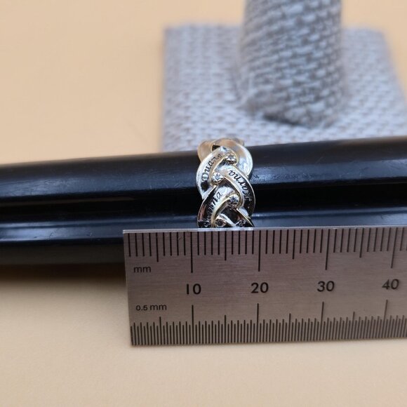 Size 8.75 Sterling Silver Children's Names Diamonds Band Ring A5664 - Picture 9 of 10